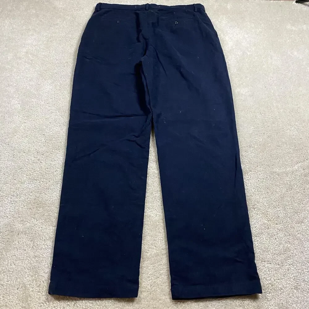 Banana Republic Pants Mens 36x34 Navy Blue Pleated Chino Stretch Casual Business